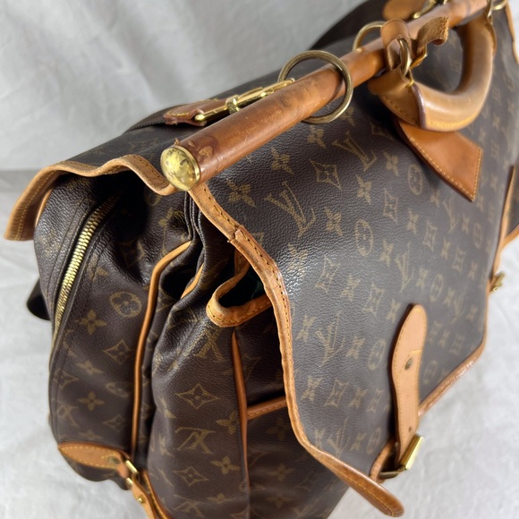 LOUIS VUITTON Sac Chasse Hunting Brown Canvas Monogram Travel Bag M41140 - Picture 10 of 17